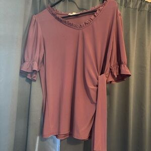 PerSeption Concept Dusty Rose Ruffle Sleeve Blouse